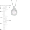 Vera Wang LOVE 7.5-8.0mm Akoya Cultured Pearl and 0.14 CT. T.W. Diamond Frame Pendant in 14K White Gold