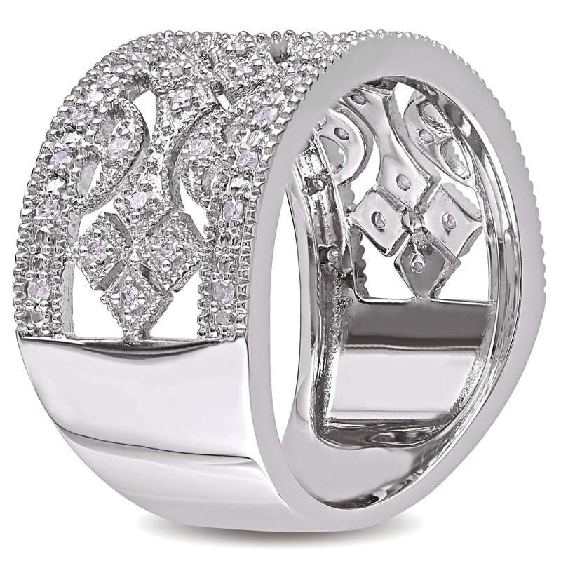 0.25 CT. T.W. Diamond Vintage-Style Band in Sterling Silver|Peoples Jewellers