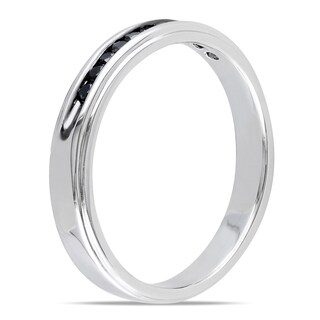 Men's 0.26 CT. T.W. Black Diamond Band in Sterling Silver