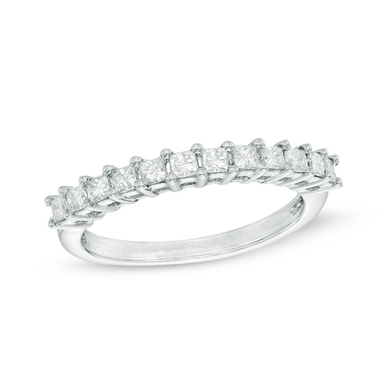 CT. T.W. Princess-Cut Diamond Anniversary Band in 10K White Gold