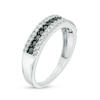 Thumbnail Image 2 of 0.45 CT. T.W. Enhanced Black and White Diamond Three Row Anniversary Band in 10K White Gold