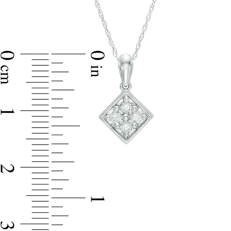 0.45 CT. T.W. Composite Diamond Square Pendant and Earrings Set in 10K White Gold|Peoples Jewellers