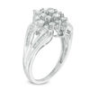 0.95 CT. T.W. Diamond Square Cluster Ring in 14K White Gold