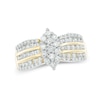 0.95 CT. T.W. Composite Diamond Marquise Multi-Row Engagement Ring in 14K Gold