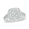 Thumbnail Image 0 of 0.95 CT. T.W. Composite Diamond Cushion Frame Engagement Ring in 14K White Gold