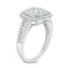 Thumbnail Image 1 of 0.95 CT. T.W. Composite Diamond Cushion Frame Engagement Ring in 14K White Gold