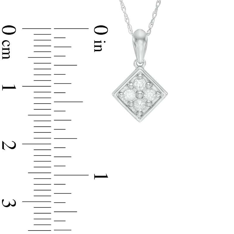 0.18 CT. T.W. Composite Diamond Square Pendant in 10K White Gold|Peoples Jewellers
