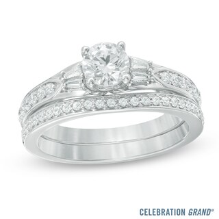 Celebration Canadian Grand™ 0.95 CT. T.W. Certified Diamond Bridal Set in 14K White Gold (H-I/I1)