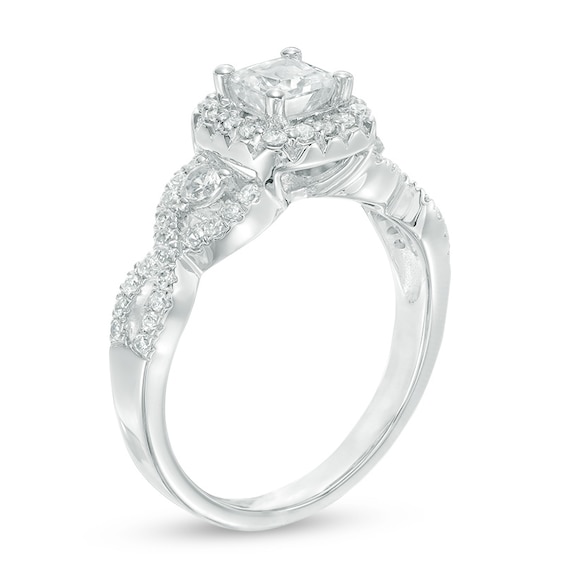 Celebration Canadian Ideal 1.04 CT. T.W. Princess-Cut Certified Diamond Engagement Ring in 14K White Gold (I/I1)