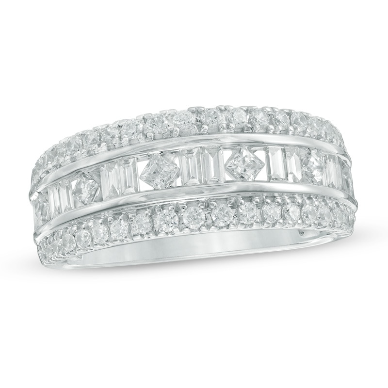 1.00 CT. T.W. Diamond Three Row Anniversary Band in 10K White Gold|Peoples Jewellers