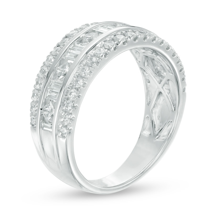 1.00 CT. T.W. Diamond Three Row Anniversary Band in 10K White Gold|Peoples Jewellers