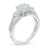 Thumbnail Image 1 of 0.80 CT. T.W. Princess-Cut Quad Diamond Tilted Frame Engagement Ring in 14K White Gold