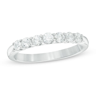 Canadian Ideal 0.50 CT. T.W. Certified Diamond Seven Stone Band in 14K White Gold (I/I1)