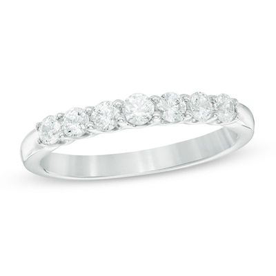 Canadian Ideal 0.50 CT. T.W. Certified Diamond Seven Stone Band in 14K White Gold (I/I1)