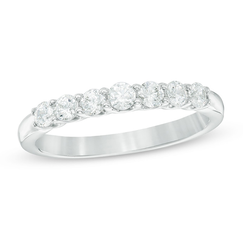 Celebration Canadian Ideal 0.50 CT. T.W. Certified Diamond Seven Stone Band in 14K White Gold (I/I1)|Peoples Jewellers