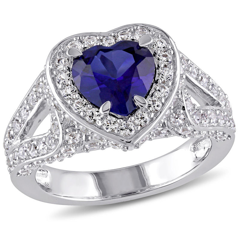 Heart shaped white sales sapphire ring