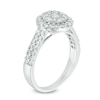 Thumbnail Image 1 of 0.95 CT. T.W. Composite Diamond Frame Double Row Engagement Ring in 14K White Gold
