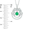 5.0mm Lab-Created Emerald and Diamond Accent Wreath Pendant in Sterling Silver