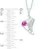 Thumbnail Image 1 of 4.0mm Heart-Shaped Lab-Created Ruby and Diamond Accent Ice Skate Pendant in Sterling Silver