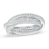 Thumbnail Image 0 of Lab-Created White Sapphire Triple Row Rolling Ring in Sterling Silver