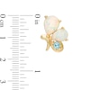 Thumbnail Image 1 of Pear-Shaped Lab-Created Opal and Swiss Blue Topaz Butterfly Stud Earrings in Sterling Silver with 18K Gold Plate