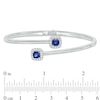 Thumbnail Image 2 of 5.0mm Cushion-Cut Lab-Created Blue and White Sapphire Frame Hinged Bangle in Sterling Silver