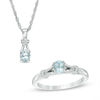 aquamarine ring and necklace set