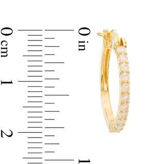 Lab-Created Yellow Opal Hoop Earrings in Sterling Silver with 18K Gold Plate