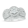 0.70 CT. T.W. Diamond Composite Crossover Bridal Set in 10K White Gold