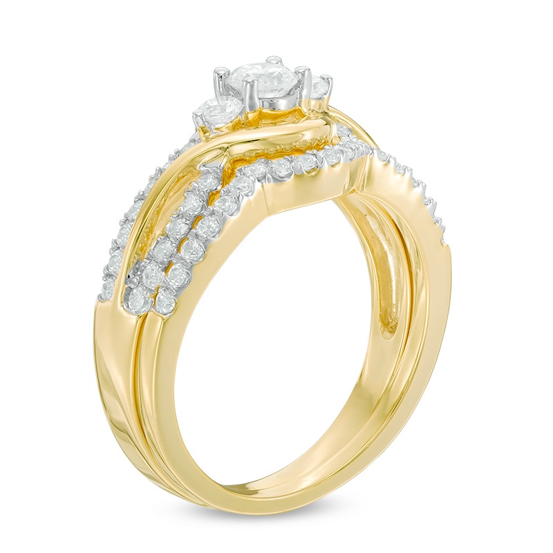 0.70 CT. T.W. Diamond Crossover Bridal Set in 10K Gold|Peoples Jewellers
