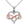 Thumbnail Image 0 of 0.10 CT. T.W. Diamond Sideways Infinity Heart Pendant in Sterling Silver with Rose Rhodium Plating