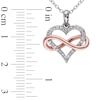 Thumbnail Image 2 of 0.10 CT. T.W. Diamond Sideways Infinity Heart Pendant in Sterling Silver with Rose Rhodium Plating