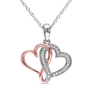 The Diamond cheapest Deal Sterling Silver Womens Round Diamond 18-inch Infinity Heart Necklace 1/12 Cttw