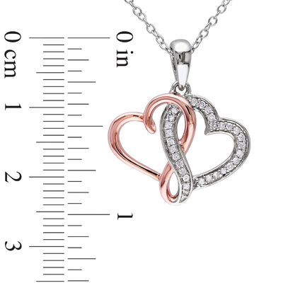 0.14 CT. T.W. Diamond Infinity Intertwining Heart Pendant in Sterling Silver with Rose Rhodium Plating