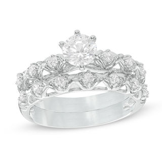 0.95 CT. T.W. Diamond Bridal Set in 10K White Gold