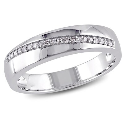 Men's 0.10 CT. T.W. Diamond Slant Band in Sterling Silver