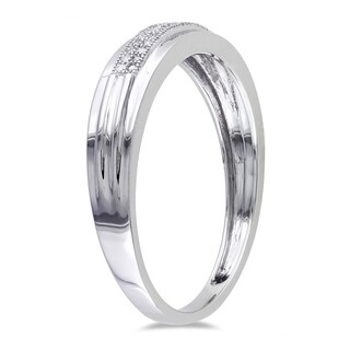 Men's CT. T.W. Diamond Double Row Milgrain Band in 10K White Gold