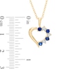 Lab-Created Blue and White Sapphire Heart Pendant in Sterling Silver with 18K Gold Plate