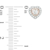 Thumbnail Image 2 of Heart-Shaped Lab-Created White Sapphire Frame Pendant and Earrings Set in Sterling Silver and 18K Rose Gold Plate