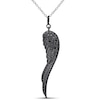 Thumbnail Image 0 of Black Diamond Accent Wing Pendant in Sterling Silver
