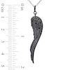 Thumbnail Image 2 of Black Diamond Accent Wing Pendant in Sterling Silver