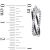Thumbnail Image 2 of 0.27 CT. T.W. Enhanced Black and White Diamond Crossover Hoop Earrings in Sterling Silver