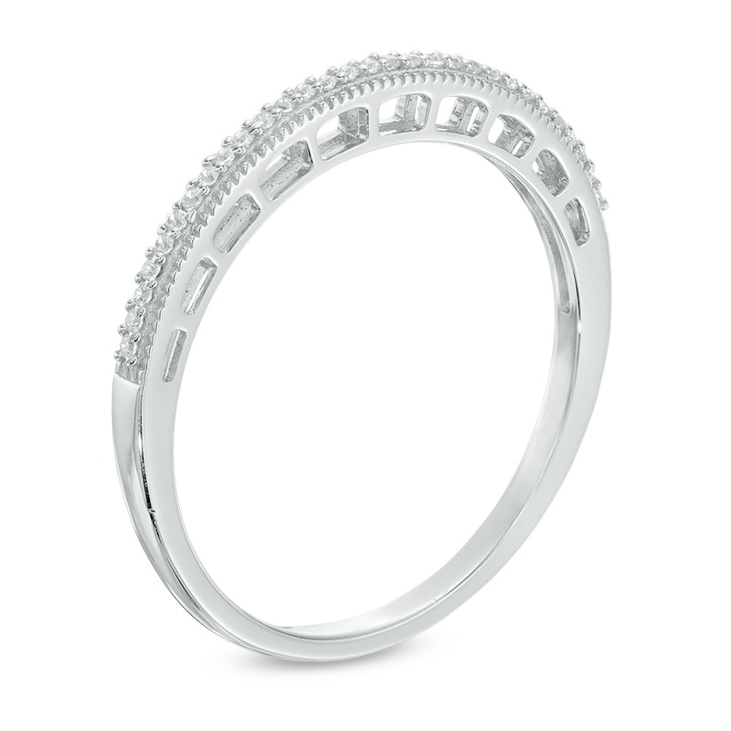 0.07 CT. T.W. Diamond Vintage-Style Anniversary Band in 10K White Gold|Peoples Jewellers