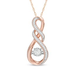 Unstoppable Love™ 0.18 CT. T.W. Diamond Cascading Infinity Pendant in 10K Rose Gold