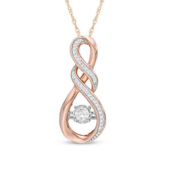 Unstoppable Love™ 0.18 CT. T.W. Diamond Cascading Infinity Pendant in 10K Rose Gold