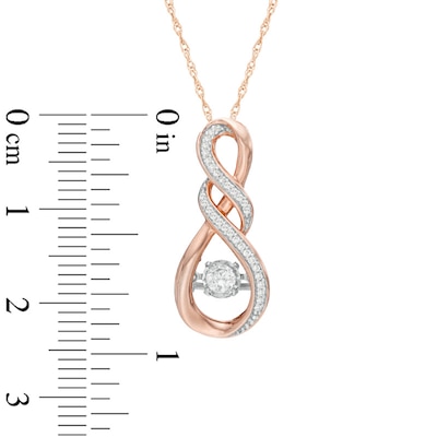 Unstoppable Love™ 0.18 CT. T.W. Diamond Cascading Infinity Pendant in 10K Rose Gold