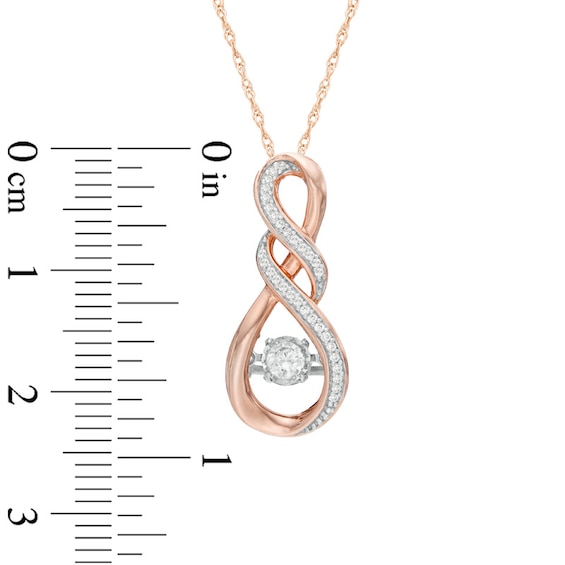 Unstoppable Love™ 0.18 CT. T.W. Diamond Cascading Infinity Pendant in 10K Rose Gold