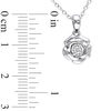 0.05 CT. Diamond Solitaire Rose Pendant in Sterling Silver