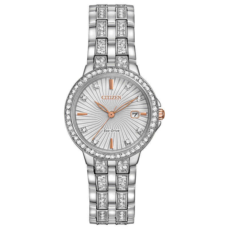 Citizen Silhouette Crystal Ladies Eco Drive EW2340 58A Silver Watch