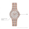 Ladies' Citizen Eco-Drive® Silhouette Crystal Rose-Tone Watch With Silver-Tone Dial (Model: EW2348-56A)